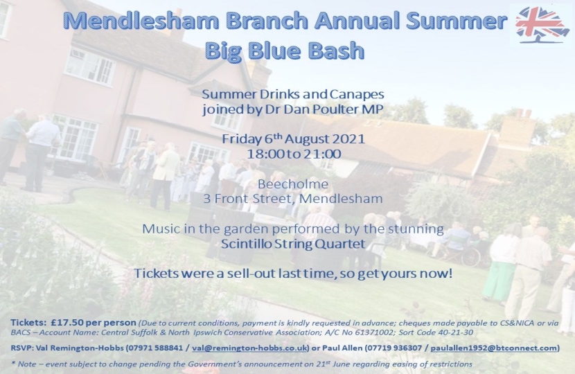 Mendlesham Branch Annual Big Blue Bash